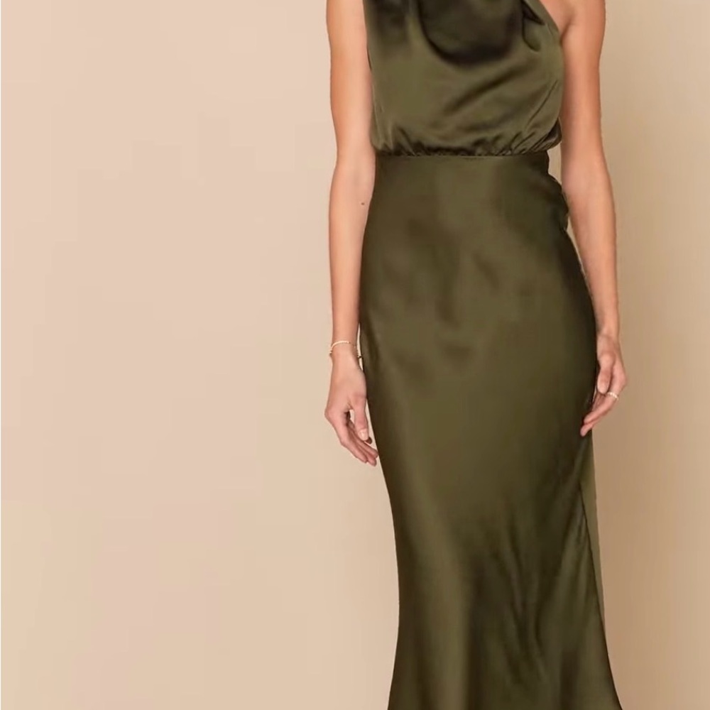 Lulus Olive Green Satin Dress